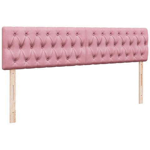 Struttura Letto Pouf con Materassi Rosa 200x200 cm Velluto - Foto 9