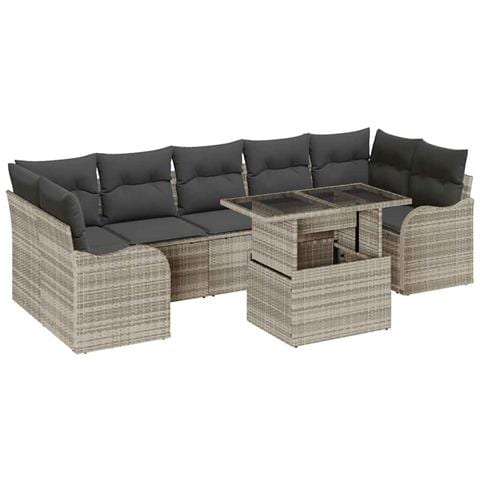 Set Divano da Giardino 8 pcs Grigio chiaro 100 x 55 x 73 cm - Foto 1