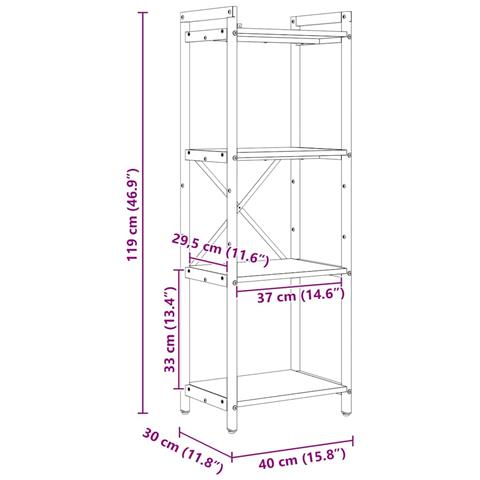 Libreria Legno vecchio 40 x 30 x 118 cm Legno multistrato - Foto 9