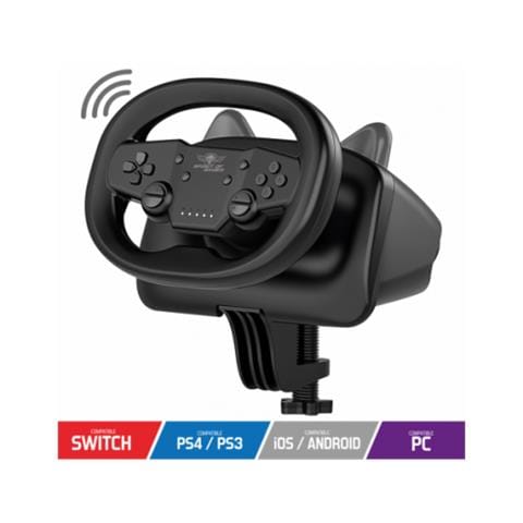 RACE WHEEL PRO AIR Nero Bluetooth /USB Volante Android, Nintendo Switch, PC, PlayStation 4, PlayStation 5, iOS - Foto 3