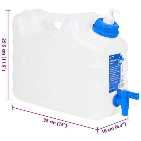 Contenitore Acqua Rubinetto e Dispenser Sapone 10 L in Plastica - Foto 9