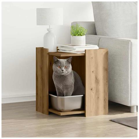 Recinto Lettiera Rovere Artigianale 42x42x51 cm in Truciolato - Foto 2