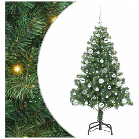 Albero di Natale con 150 LED con supporto Verde 150 cm PVC - Foto 1