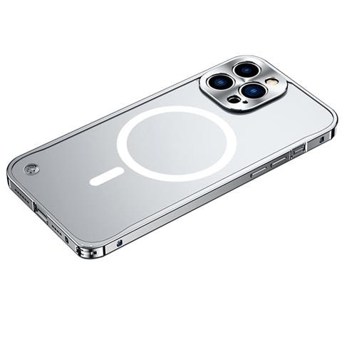 Elegante Custodia Con Bordo Magnetico Argentato Compatibile Con Iphone 17 Pro Max - Foto 3