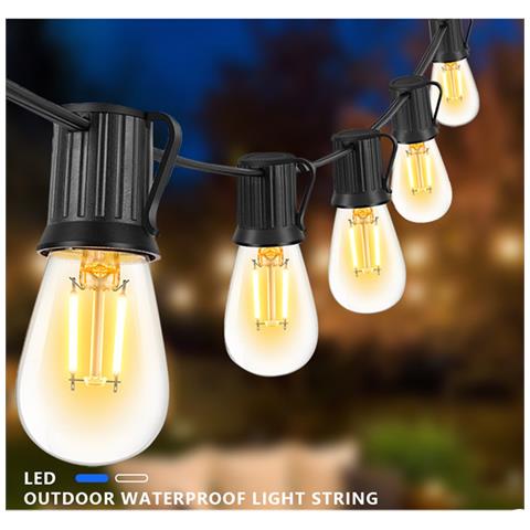Catena Luminosa Decorativa A Led Da 15m - 1w, Spina Ue, Illuminazione Esterna Impermeabile 15 Metri - Foto 2