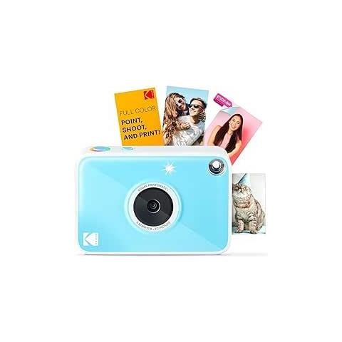 Fotocamera Printomatic+ Instant Print (blu) da 10MP con indicatore di stato RGB interattivo, stampa foto a colori su carta fotografica Zink 2x3" con retro adesivo - Facile e divertente - Foto 1