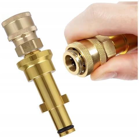 Adattatore In Ottone Per Idropulitrici - Compatibile Con Nilfisk, Gerni, Stihl, Husqvarna | Sgancio Rapido 1/4"" | Accessori Per Schiumogeni E Lance - Foto 1