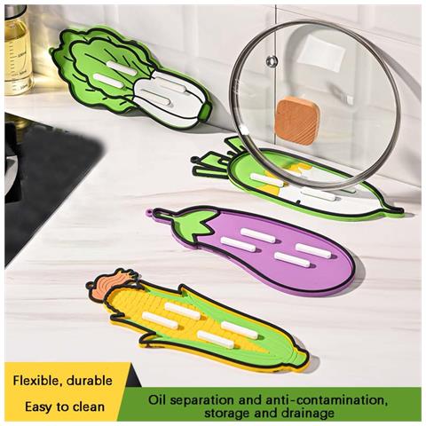 Tappetino Porta Coperchio A Forma Di Mais - Organizzatore Resistente Al Calore Per Piano Cucina - Foto 5