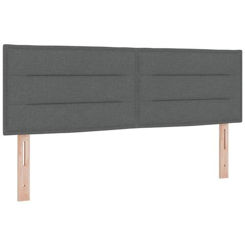Testiera LED con testiera Grigio scuro 144 cm Poliestere - Foto 1