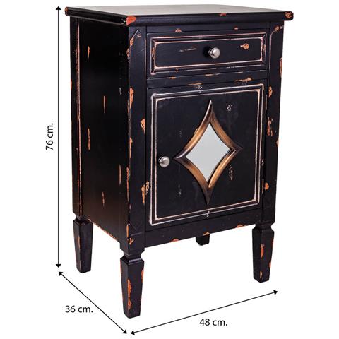 Comodino In Legno Nero 48x36x76 - Foto 8