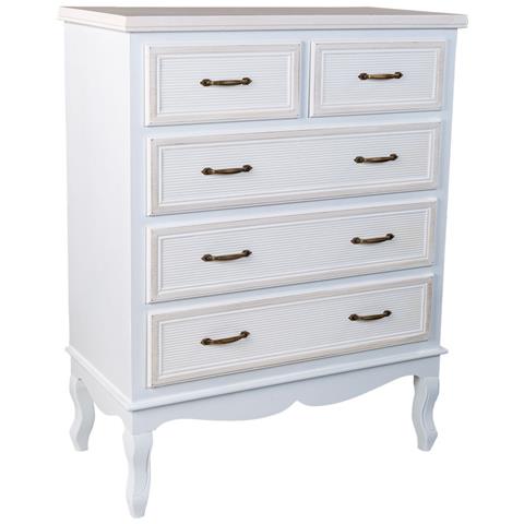 Cassettiera In Legno Bianco 80x40x105h - Foto 1