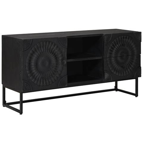 Mobile TV con cassetto con lo scaffale Nero 105 x 30 x 54 cm - Foto 1