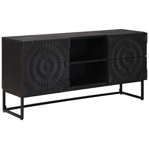 Mobile TV con cassetto con lo scaffale Nero 105 x 30 x 54 cm - Foto 2