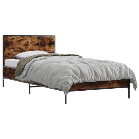 Struttura letto con testata Rovere Fumo 80 x 200 cm - Foto 1