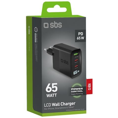 TETRGANLCD1USB2C65K Caricabatterie per dispositivi mobili Universale Nero AC Ricarica rapida Interno - Foto 2