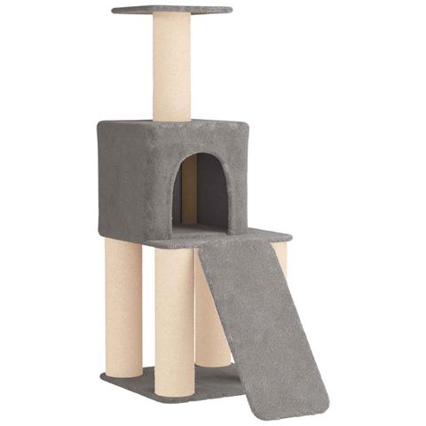 Albero per gatti con pali per graffiare in sisal Grigio Chiaro - Foto 1