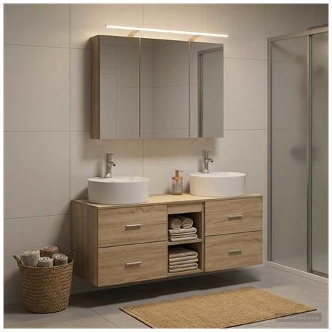 Set di mobili per il bagno 4 pcs Rovere Sonoma - Foto 2