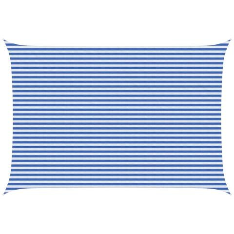 Telo Ombra Blu e Bianco 4 x 6 m HDPE - Foto 1