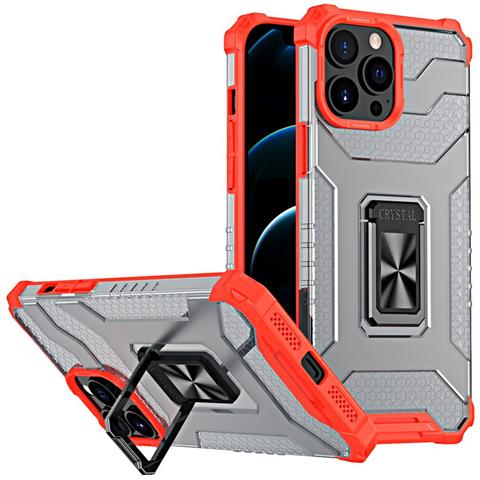 Custodia Rigida Con Supporto A Cavalletto Per Iphone 12 Pro Max Rosso - Foto 1