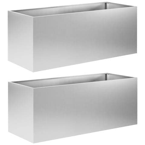 Vaso da giardino 2 pz Argento 80 x 40 x 40 cm Acciaio zincato - Foto 1