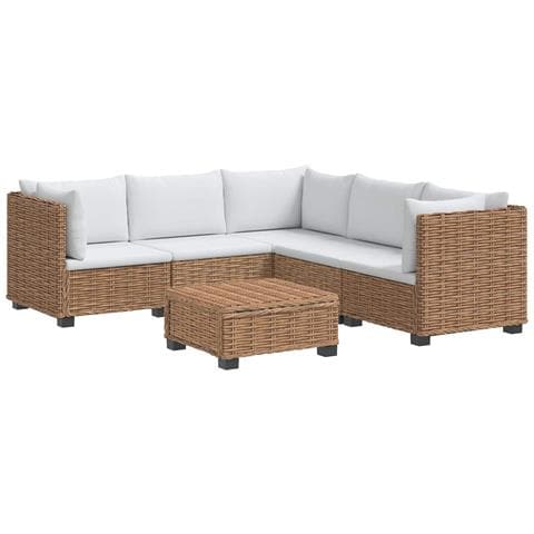 6 pz Set Lounge in Rattan con Cuscini GENDT Rattan naturale - Foto 1
