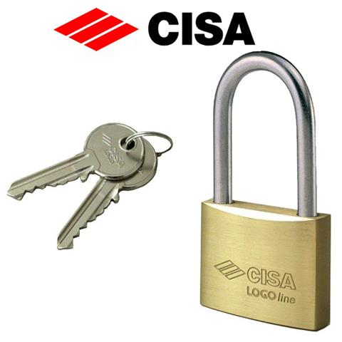 Lucchetti mm 50 con arco lungo in acciaio chiave per serratura Cisa 2 Pz - Foto 2