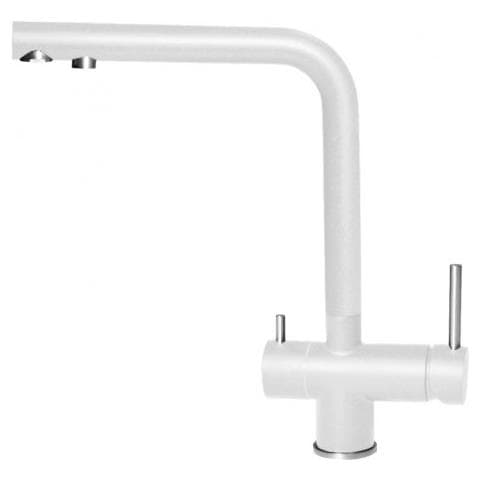 Miscelatore Filtrante Monocomando con canna girevole Tourmaline 22x32 cm Keratek Plus White Bianco Assoluto 96 - Foto 2