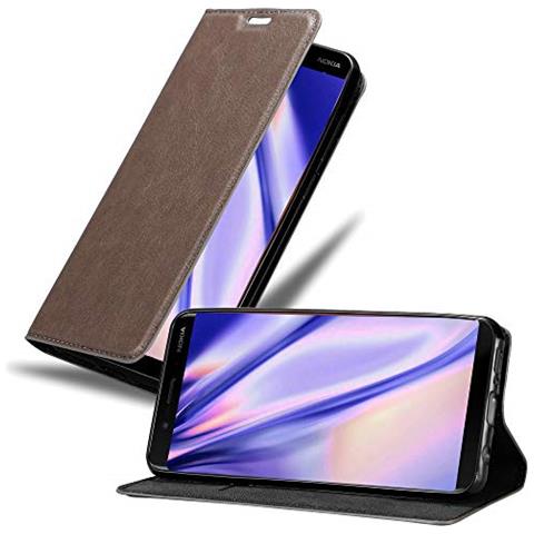 Cadorabo Custodia Compatibile Con Nokia 8 Sirocco In Bruno Caffè - Coperchio Protettiva Con Chiusura Magnetica, Funzione Stand E Tasca Per Le Carte - Foto 2