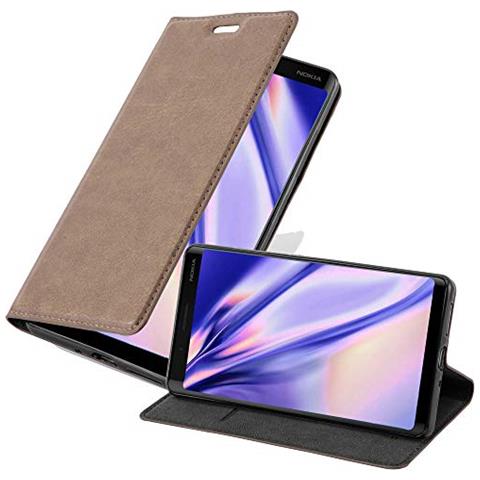 Cadorabo Custodia Compatibile Con Nokia 8 Sirocco In Bruno Caffè - Coperchio Protettiva Con Chiusura Magnetica, Funzione Stand E Tasca Per Le Carte - Foto 1