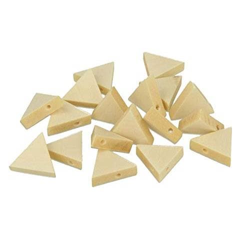 10 Perline Di Legno Triangoli 20 X 17 Mm - Foto 1