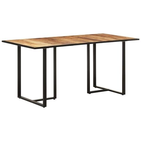 Tavolo Da Pranzo 160 Cm In Legno Massello Di Mango Grezzo - Foto 2