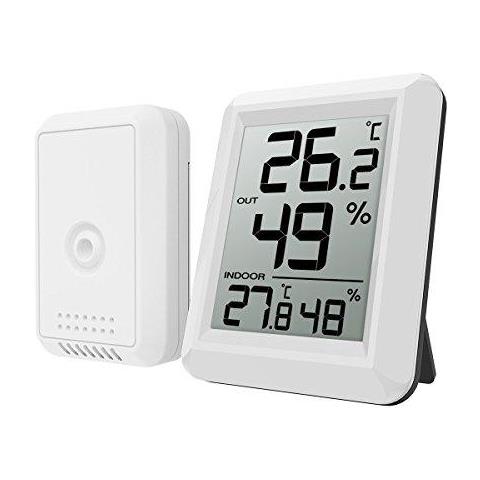 Igrometro Termometro Digitale Indoor Outdoor Umidit Meter Monitor Di Temperatura Con Sensori Wireless 328ft 100m Range C F Selezionabile 60s Auto Refresh Per Casa Ufficio Ecc Serra - Foto 1