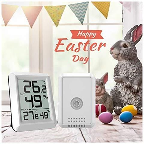 Igrometro Termometro Digitale Indoor Outdoor Umidit Meter Monitor Di Temperatura Con Sensori Wireless 328ft 100m Range C F Selezionabile 60s Auto Refresh Per Casa Ufficio Ecc Serra - Foto 4