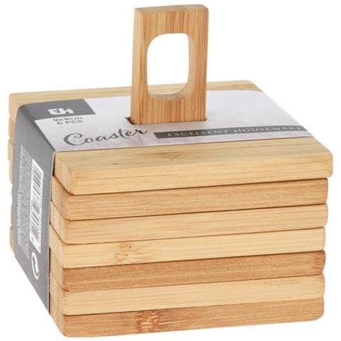 Tazze Su Portabicchieri, 6 Pezzi, 10 X 10 Cm, Bambù - Foto 1