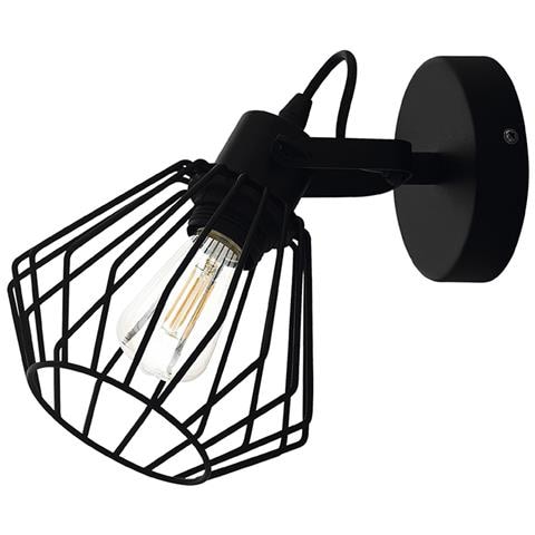 Applique Industrial Tabillano 1 Luce Acciaio Nero - Foto 1