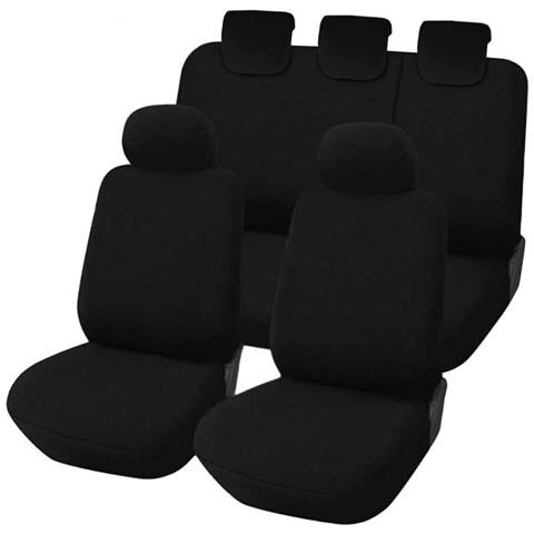 Coprisedili Auto Compatibili Per Panda Seconda 169 E Terza 319 Serie, Made In Italy, Fodere Protezione Sedili Anteriori E Posteriori, 60 E 40, Poliestere - Colore Unico Nero - Foto 1