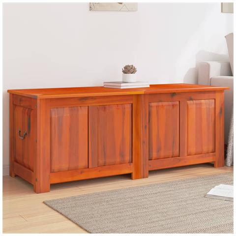 Cassapanca con Coperchio Marrone in Legno Massello di Acacia - Foto 1