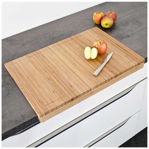Tagliere Piano Di Lavoro In Legno Di Bambu Per Tagliare Verdura Carne 56x38x5cm - Foto 1
