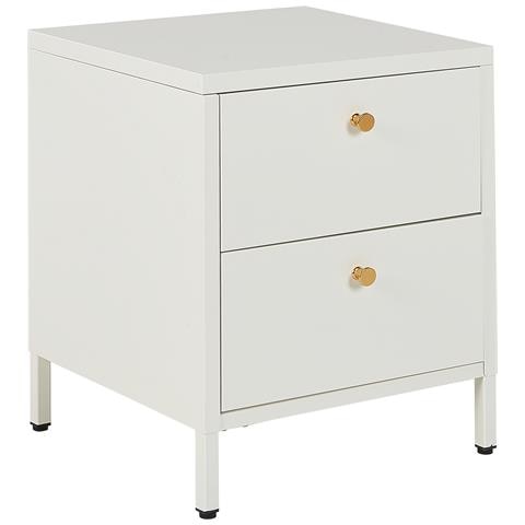 Comodino 2 Cassetti Kylea Metallo Bianco - Foto 2