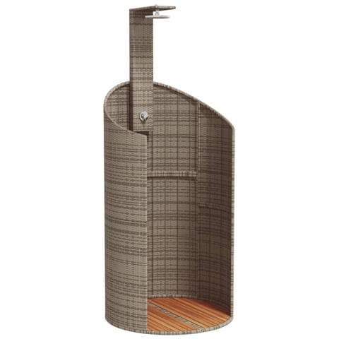 Doccia Esterno Grigia 100x100x241,5cm Polyrattan E Legno Acacia - Foto 1
