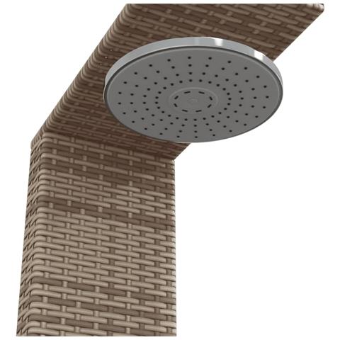 Doccia Esterno Grigia 100x100x241,5cm Polyrattan E Legno Acacia - Foto 8