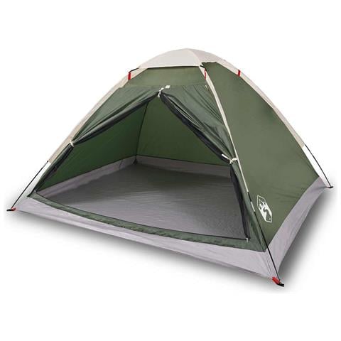 Tenda Da Campeggio A Cupola Per 4 Persone Verde Impermeabile - Foto 1