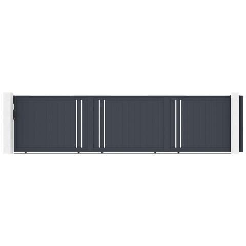 Cancello Scorrevole 6m Giona H. 140 Alluminio Grigio - Foto 1