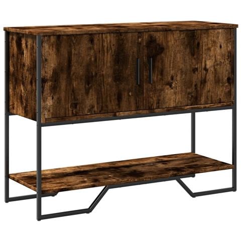 Tavolo Consolle Rovere Fumo 100x35x74,5 Cm In Truciolato - Foto 1