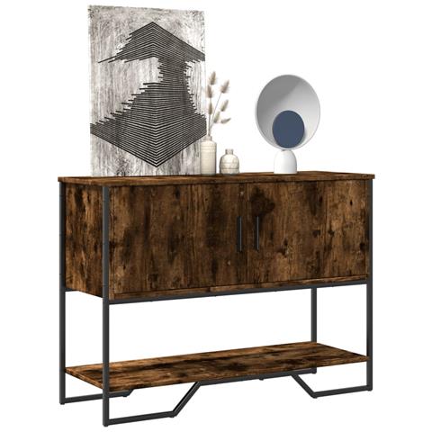 Tavolo Consolle Rovere Fumo 100x35x74,5 Cm In Truciolato - Foto 3