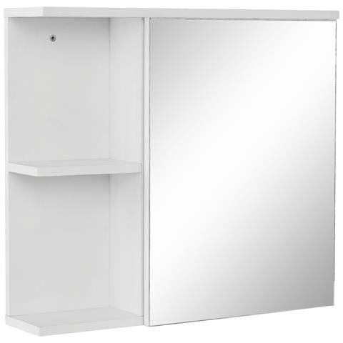 Mirza Mobile Con 1 Anta E 1 Ripiano In Agglomerato E Vetro Bianco - Foto 1