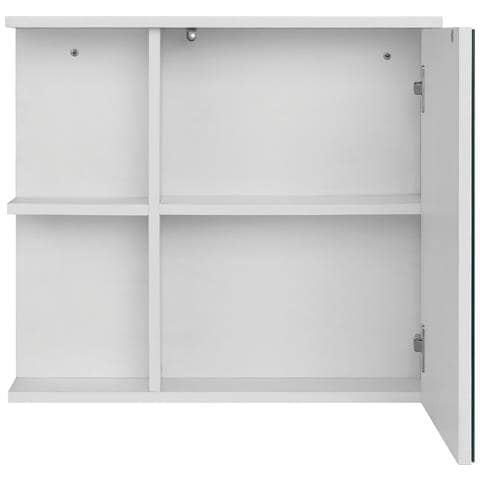 Mirza Mobile Con 1 Anta E 1 Ripiano In Agglomerato E Vetro Bianco - Foto 3