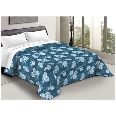 Trapunta Piumone Letto Invernale Imbottita 300gr Scaldanotti Matilde 2 Piazze Blu - Foto 1