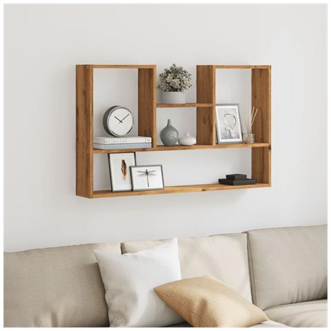 Scaffale A Parete Rovere Artigianale 99x15x60 Cm In Truciolato - Foto 3