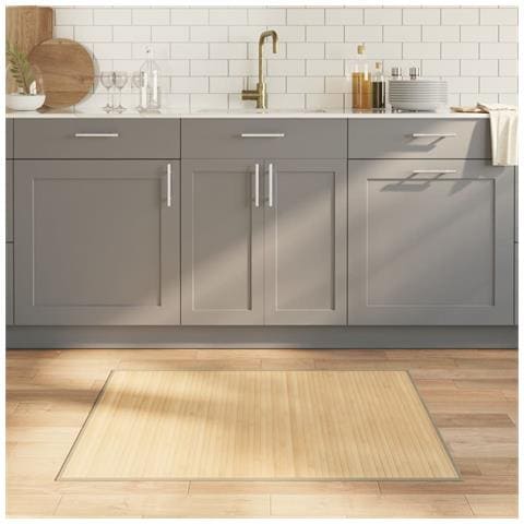 Tappeto Rettangolare Natura Chiaro 80x100 Cm In Bambù - Foto 1